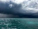 Storm clouds south of Anegada: This storm missed us by miles, thank goodness.